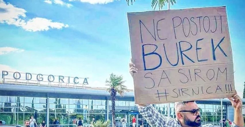Redatelj iz BiH prošetao Crnom Gorom noseći transparent "Ne postoji burek sa sirom"