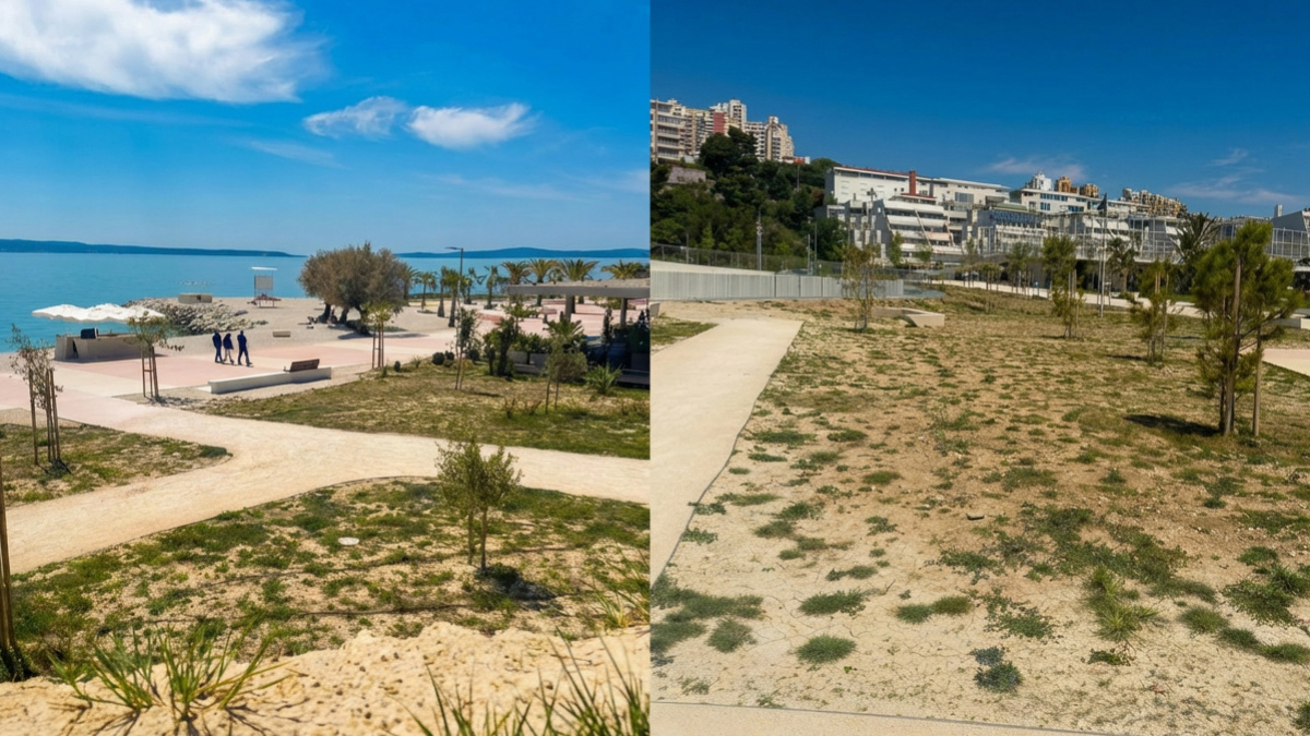 Žnjan je trebao biti zelena oaza. Danas su zelene površine zapuštene, a beton popucao