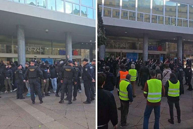 Maskirani mladići u crnom došli pred antifašistički marš u Rijeci. Pogledajte snimke