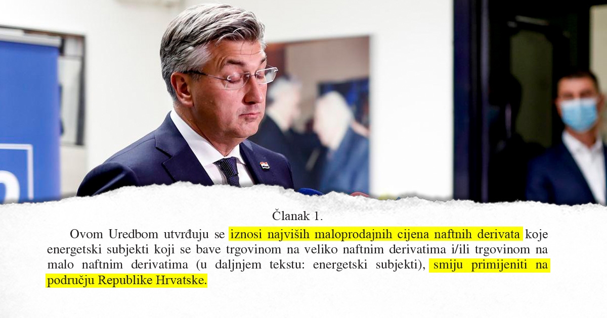 Pogledajte vladinu odluku o ograničenju cijena benzina i dizela