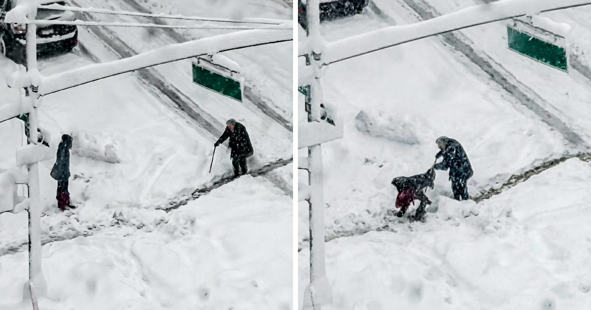 Baka nije mogla dalje kroz snijeg, a onda je prolaznica učinila nešto predivno