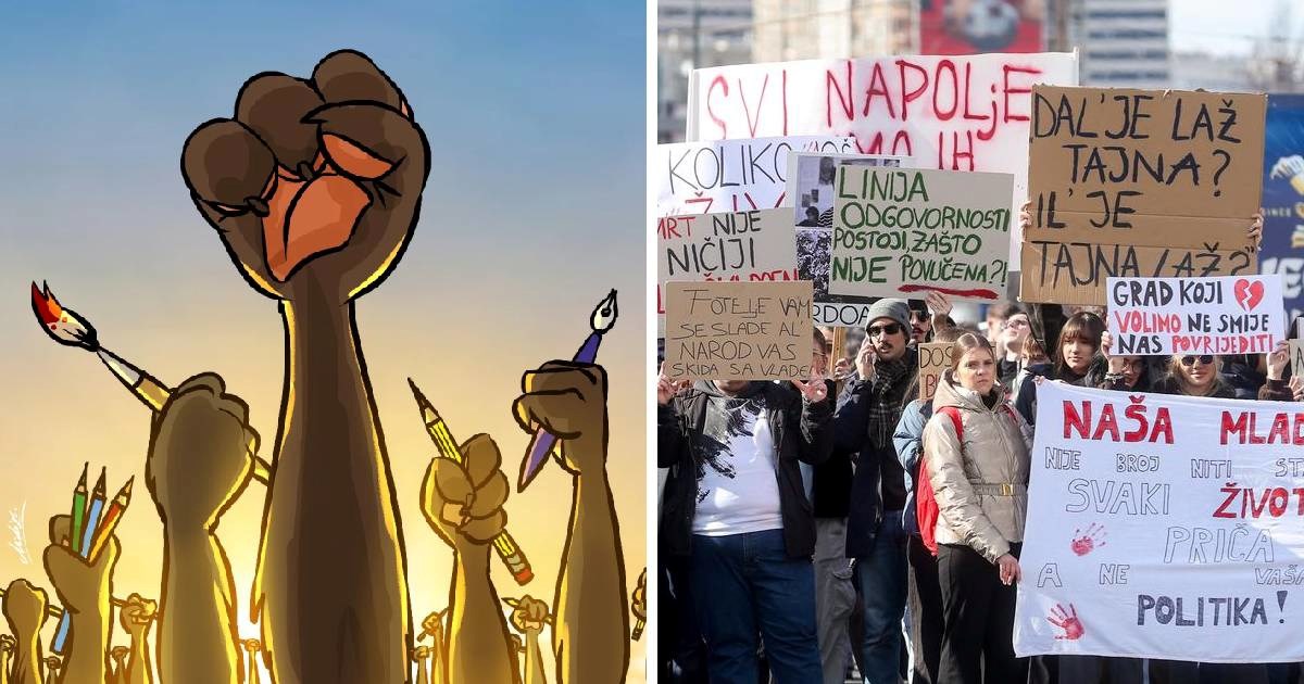 Sarajlija dirljivom ilustracijom podržao prosvjede mladih u Sarajevu
