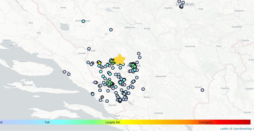 Potres od 3.3 po Richteru kod Mostara, osjetio se i na jugu Hrvatske