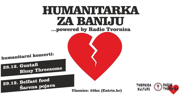 Humanitarka za Baniju u Tvornici kulture - 28. i 29.12.2021.