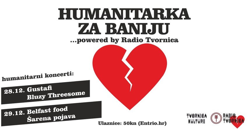 Humanitarka za Baniju u Tvornici kulture - 28. i 29.12.2021.