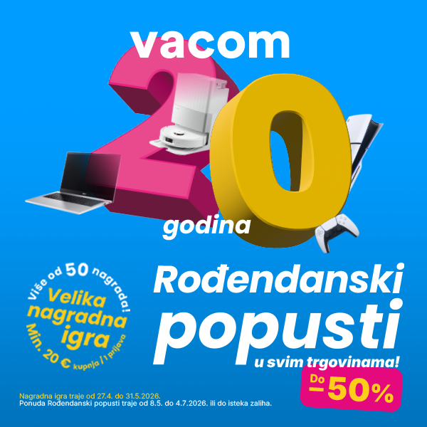 VACOM slavi 20 godina: Popusti do 50 posto i više od 50 vrijednih nagrada