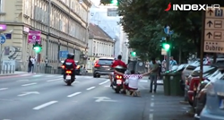 VIDEO Navijača iz Zagreba na sanjkama skuterom vukli kroz grad