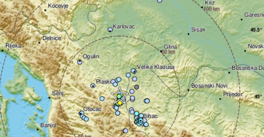 Potres magnitude 2.9 kod Ogulina