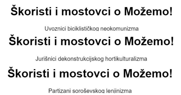 Na internetu se pojavio nasumični generator izjava škorista i mostovaca o Možemo