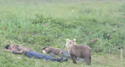 Medvjed prišao pospanim radnicima i jednog probudio, reakcije su neprocjenjive