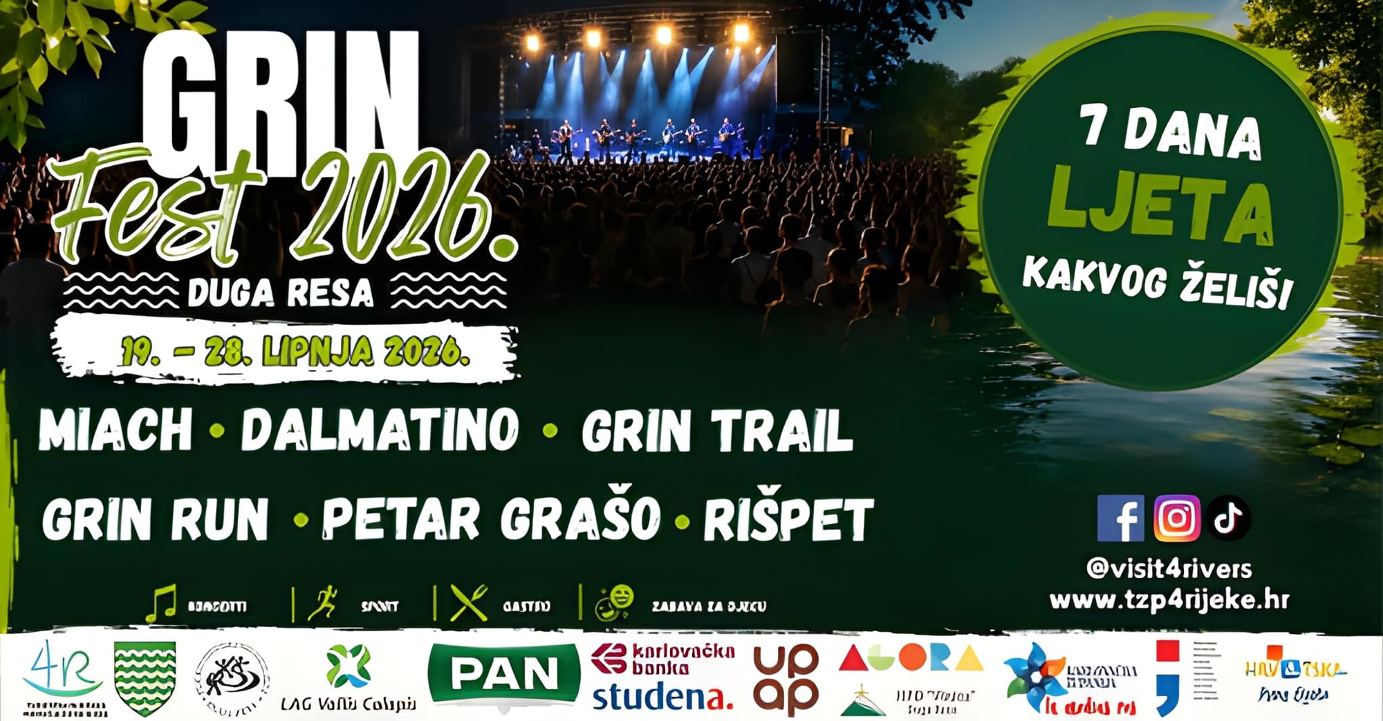 Grin Fest 2026. donosi sedam dana glazbe, sporta i zabave uz Mrežnicu