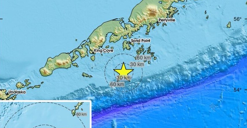 Potres jačine 7.4 na Aljaski