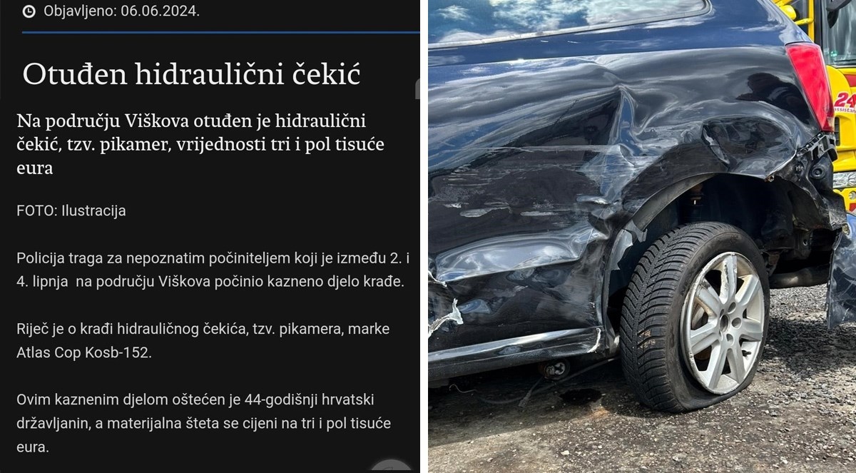Riječka policija šutjela o pijanom policajcu. Danas pišu: Ukraden hidraulični čekić