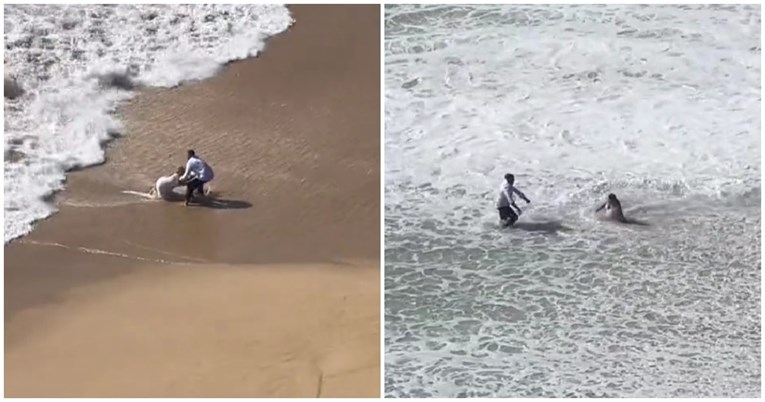 VIDEO Mladenci se htjeli fotkati na plaži. Ubrzo su požalili