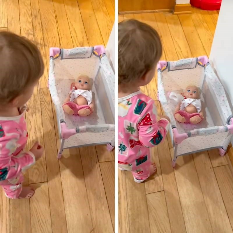 Mama snimila kako njezina kći stavlja svoju lutku na spavanje. Video nasmijao mnoge