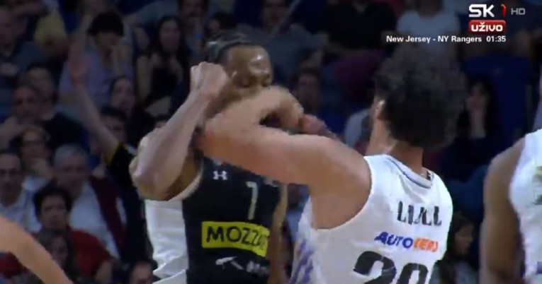 Brutalna tučnjava Realovih i Partizanovih košarkaša. Pogledajte kaos u Madridu