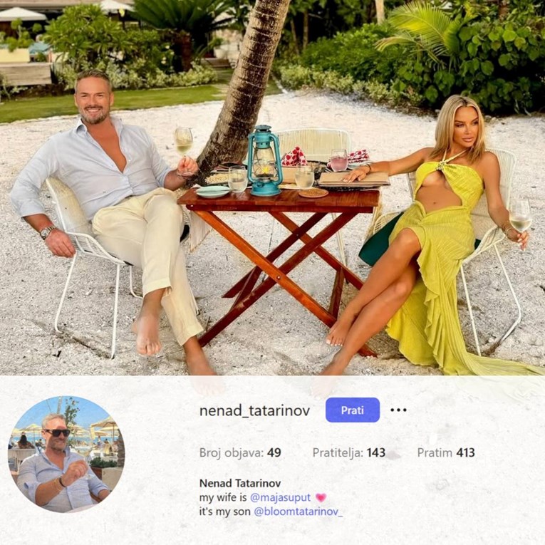 Na Instagram profilu Nenada Tatarinova i dalje piše da mu je supruga Maja Šuput