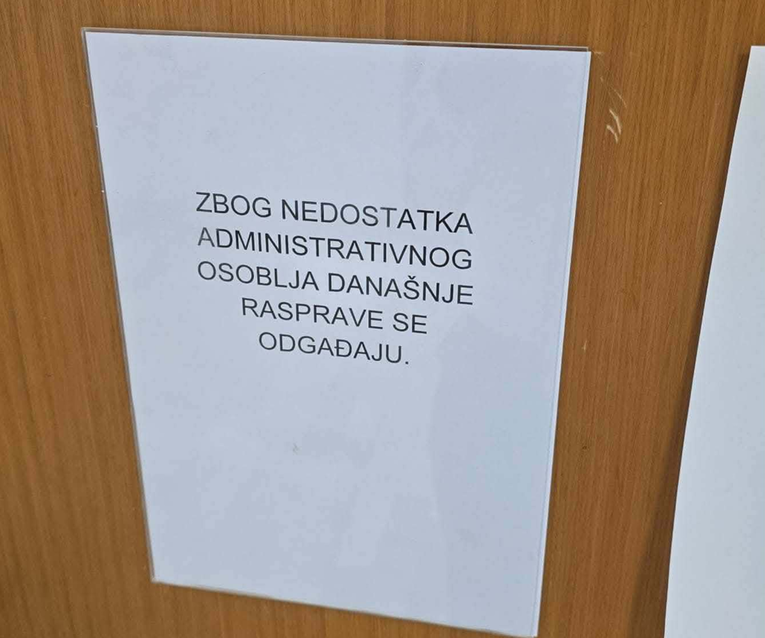 Odgođena brojna suđenja na sudu u Zagrebu. Obavijest na vratima: "Nedostaje osoblja"