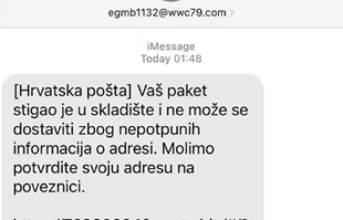 Dobila lažnu poruku Hrvatske pošte pa poslala bankovne podatke. Ukrali joj novac