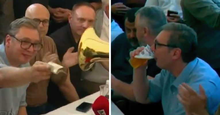 VIDEO Vučić došao na dernek. Uz četničku pjesmu dao novčanicu trubačima
