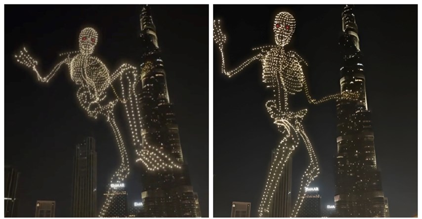 Širi se viralna snimka showa s divovskim kosturom u Dubaiju. Je li uopće stvarna?