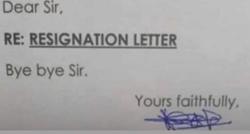 Fotka pisma ostavke postala viralna, zaposlenik dao otkaz napisavši samo tri riječi