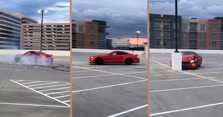 VIDEO Uspio je razbiti Mustanga na praznom parkiralištu