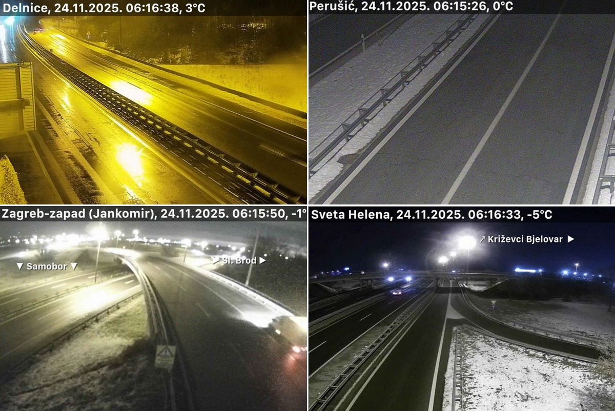 Zimski su uvjeti na nekim cestama u Lici i Gorskom kotaru, autoceste su prohodne