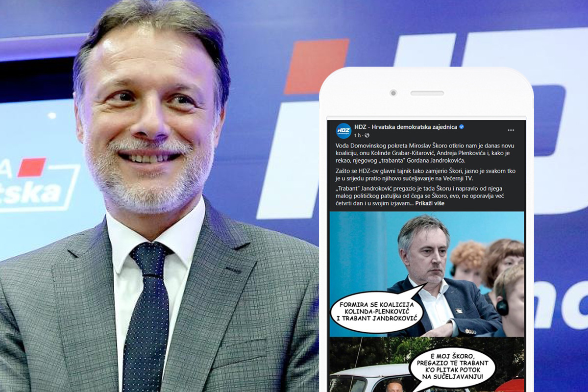 HDZ na Fejsu objavio poruku za Škoru: Pregazio te trabant Jandroković