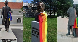 Na spomenicima Tuđmanu i Titu diljem Hrvatske osvanule LGBTIQ+ zastave