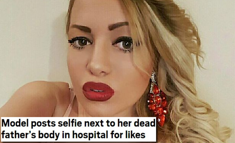 Britanske medije zgrozila srpska manekenka jer je navodno objavila selfie s mrtvim ocem