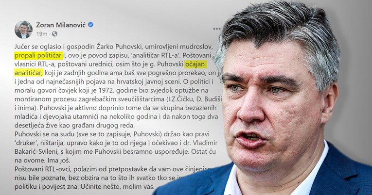 Milanović: Druker Puhovski je doprinio tome da bezazleni mladići budu zatvoreni