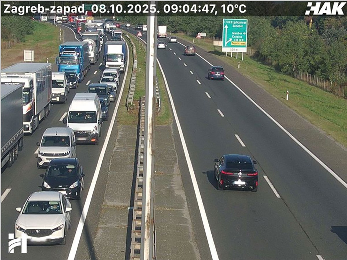 Zbog nesreće 8 kilometara kolona na zagrebačkoj obilaznici