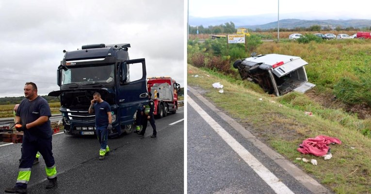 Sudar na A3, jedna osoba mrtva. Nakon toga sletio kombi s migrantima, vozač u bijegu