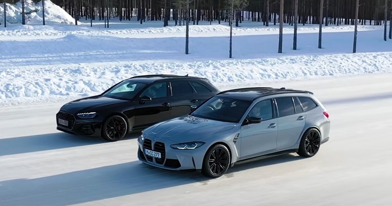 VIDEO Zimski test moćnih karavana: Audi RS4 Avant vs. BMW M3 Touring