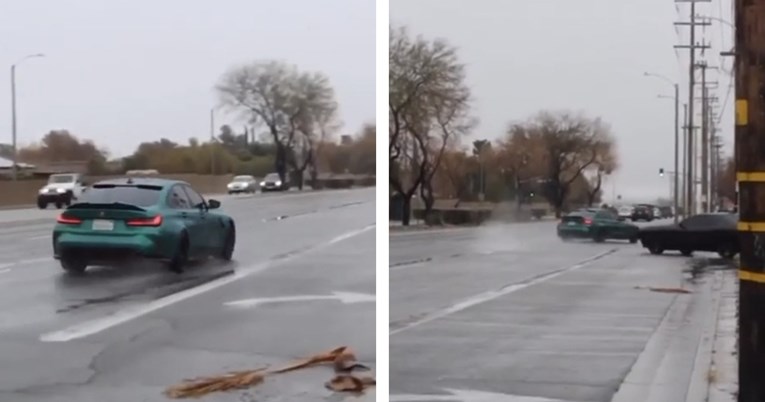 VIDEO Kiša i BMW ne idu zajedno kad je idiot za upravljačem