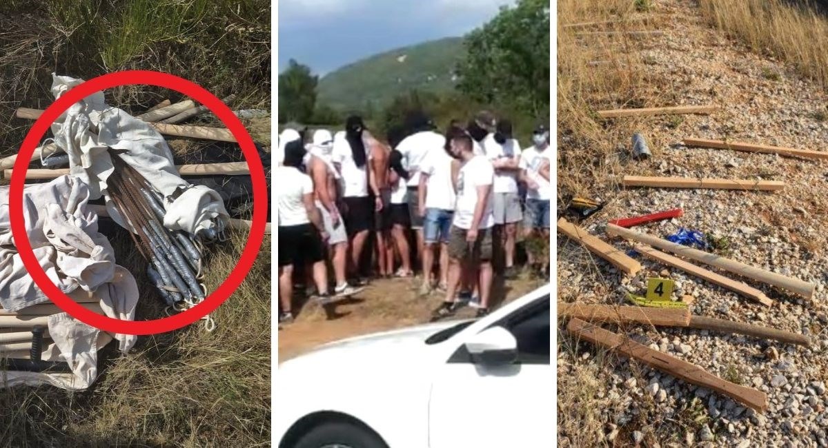 U galeriji pogledajte slike armaturnih šipki, palica, pendreka, boca i drugih "rekvizita" za makljažu