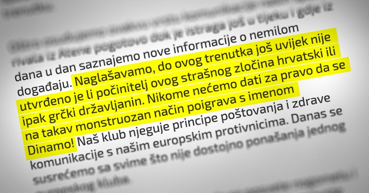 Dinamo žestoko odgovorio AEK-u: Apsurdno i opasno je ovo što radite