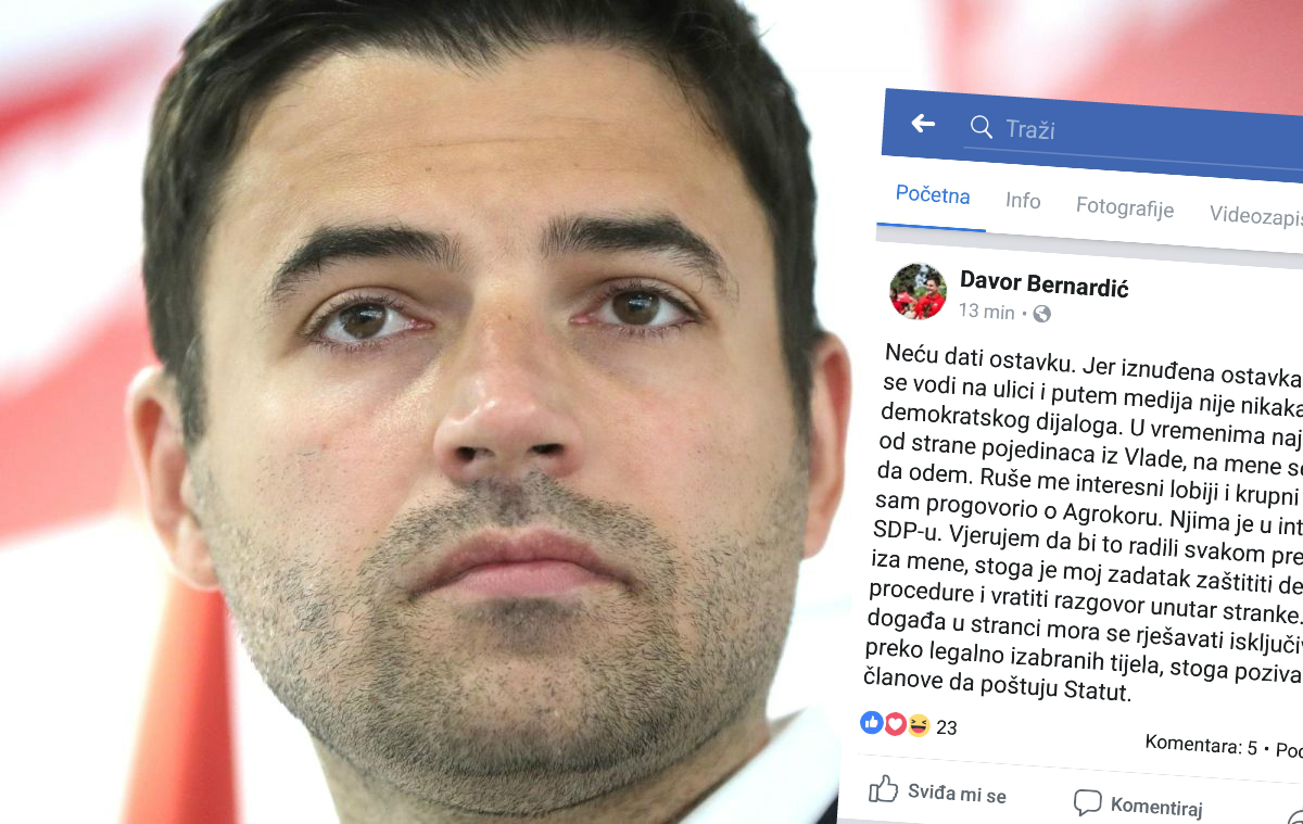 Bernardić u teorijama zavjere: "Ruše me krupni kapital i interesni lobiji"