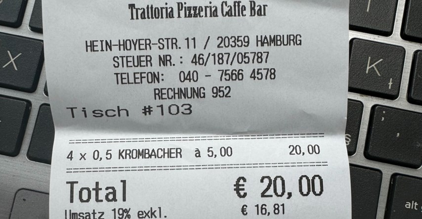 U Hamburgu smo naručili 2 kave i 4 piva, evo koliko smo to platili