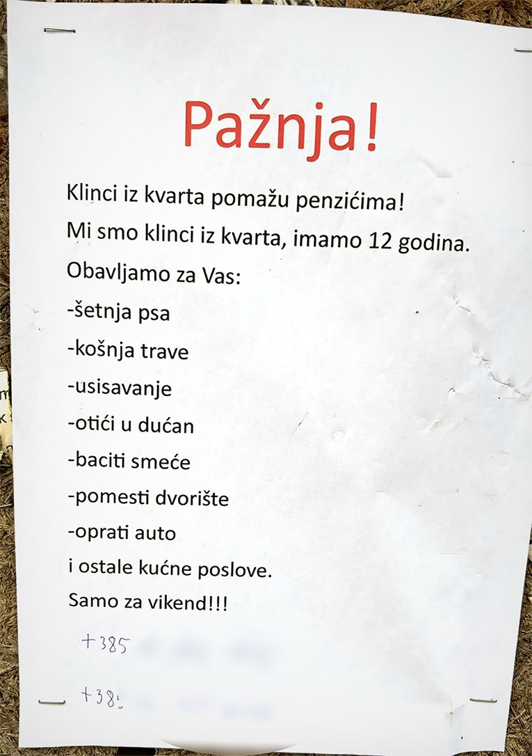 Oglas u Bestovju oduševio Hrvate: "Klinci iz kvarta pomažu penzićima"