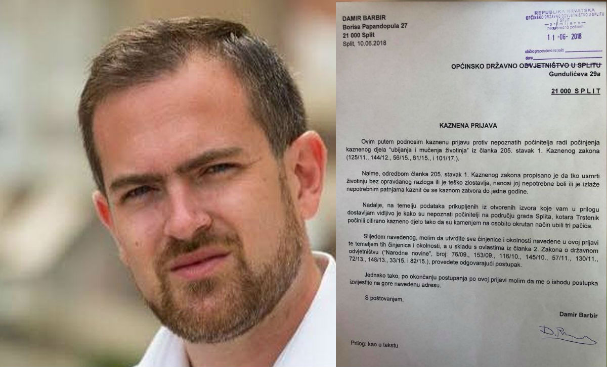 Splitski SDP-ovac podigao kaznenu prijavu zbog ubijanja pačića