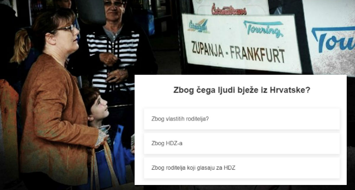 Zbog čega ljudi bježe iz Hrvatske, vlastitih roditelja ili HDZ-a?