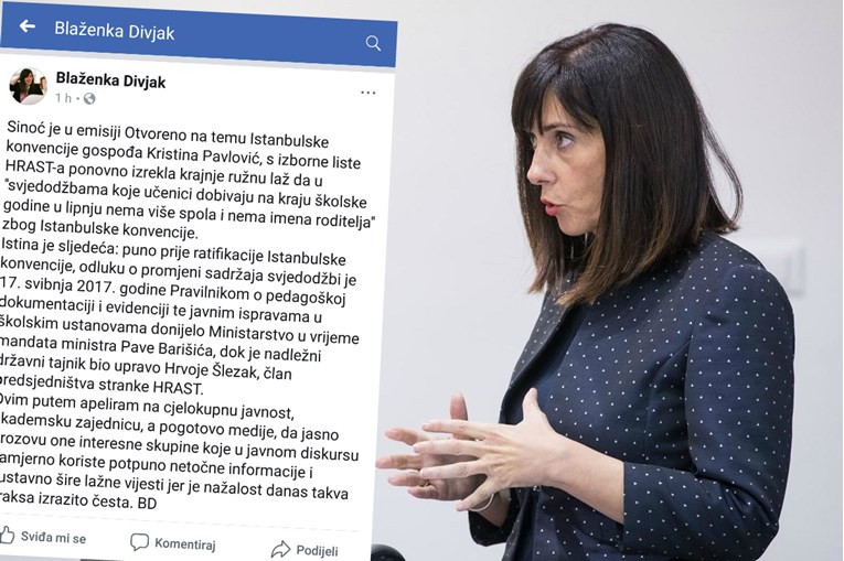 Divjak: Kristina Pavlović iz Hrasta je lagala