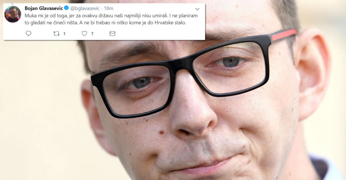 Bojan Glavašević: Muka mi je, naši najmiliji nisu umirali za ovakvu državu