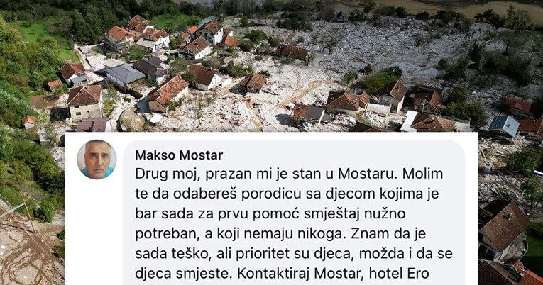 Mostarac ponudio besplatan smještaj obitelji s djecom iz Jablanice: "Budite ljudi"