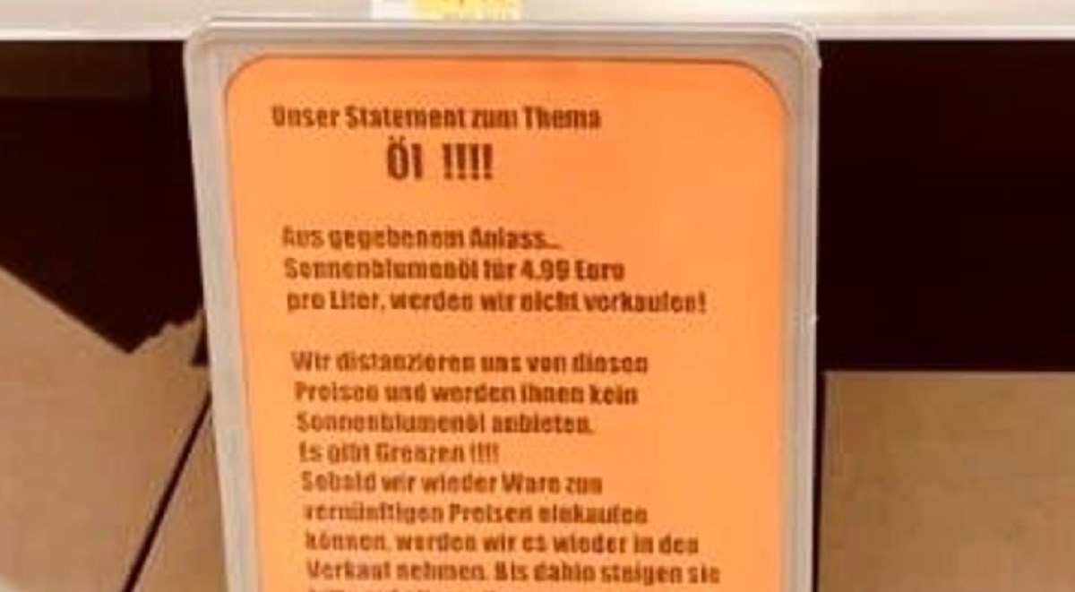 Litra ulja u Njemačkoj do 5 eura. Jedan dućan ga prestao prodavati: "Postoje granice"