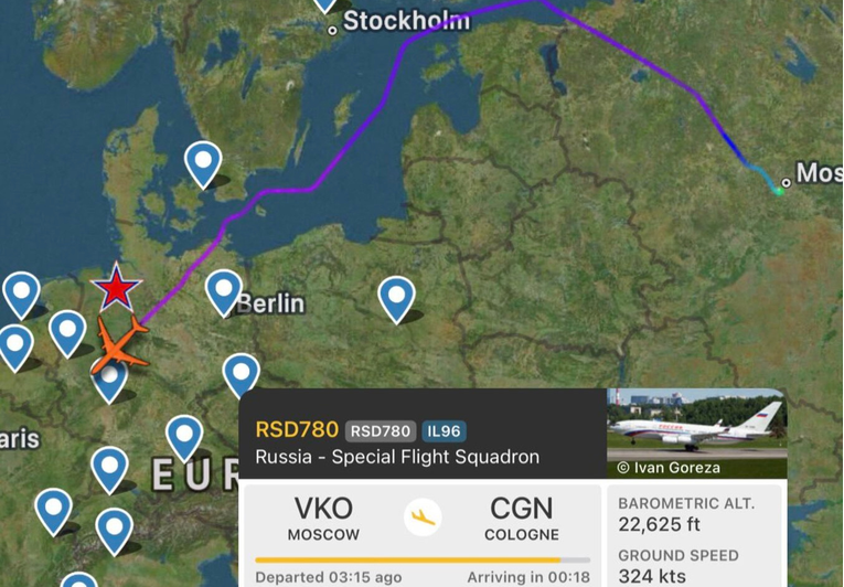 Avion ruske vlade sletio u Köln, Njemačka objasnila zašto