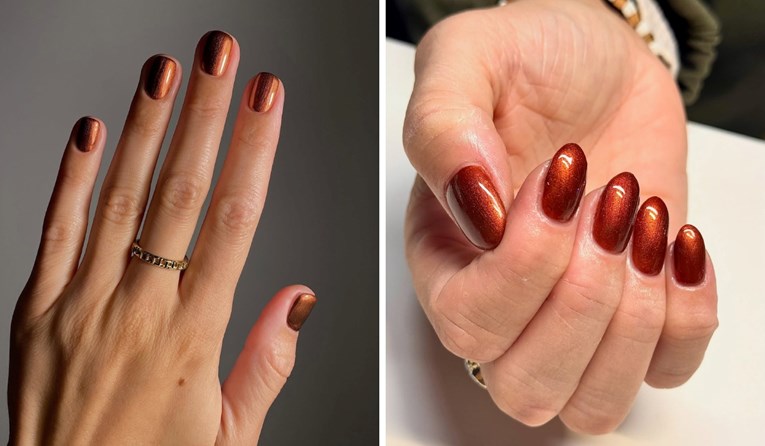 Svjetlucava bakrena manikura: Neočekivani trend sezone