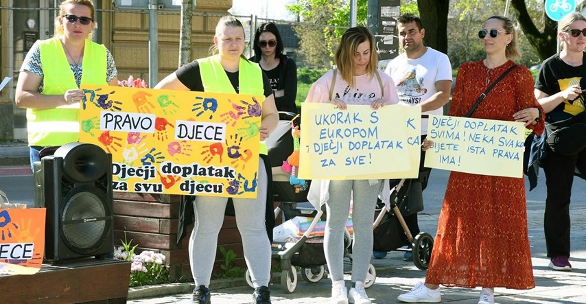 Prosvjednici diljem Hrvatske tražili dječji doplatak za svako dijete